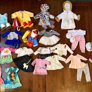 American Girl, Our Generation, 18” doll clothes bundle
